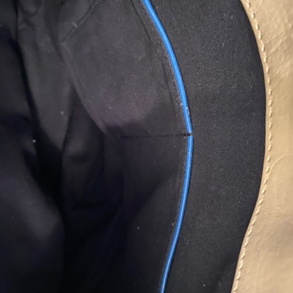 Large HARE AND HART BLUE AND CREAM BUCKET BAG - Picture 4 of 6